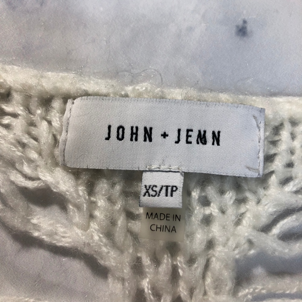 John + Jenn Destructed Cream Crewneck Sweater - Picture 6 of 7